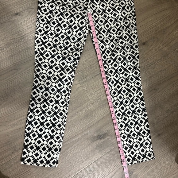 J. Crew Toothpick Black White Geometric Jeans Sz 28 Retro Grunge Skinny Mid Rise - Picture 4 of 9